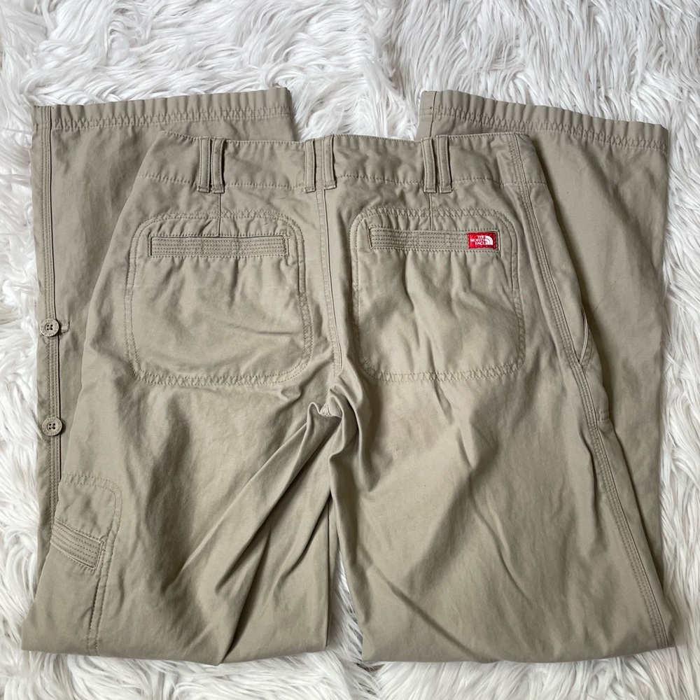 The North Face Khaki wide adjustable roll up pants women 4 - flawed